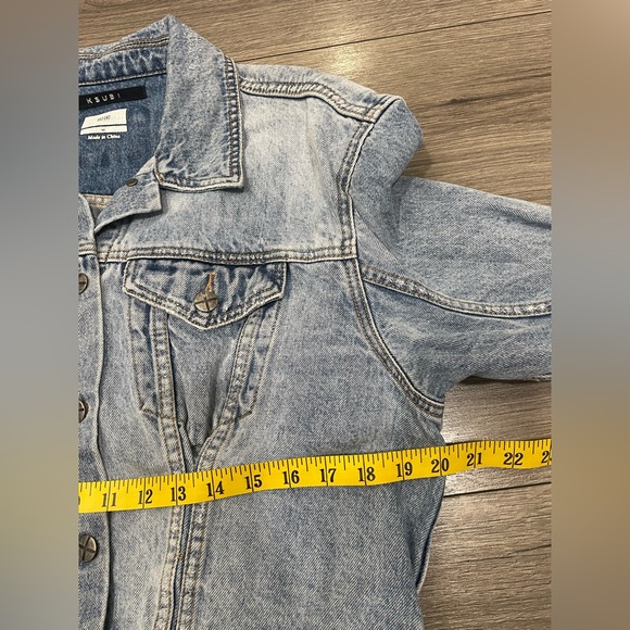 Ksubi Blue Denim Jacket JUSTIFY JACKET KARMA FLASH Sz M‎ - Picture 6 of 11